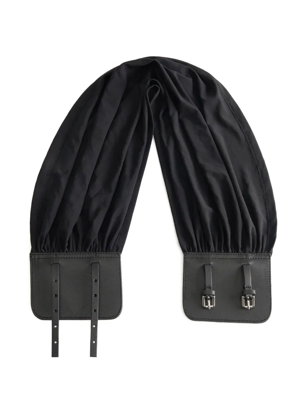 Paloma Wool Adriana II ruched buckle-fastening belt - Nero