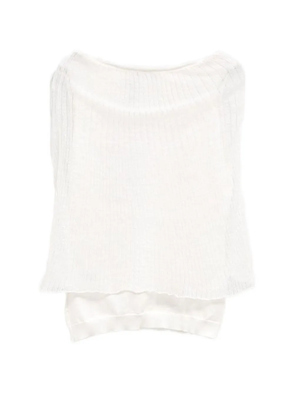 Paloma Wool Saphira layered ribbed-knit top - Bianco
