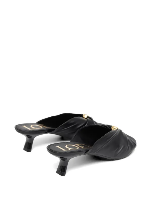 LOEWE ブラックレザーサンダル LOEWE レザー サンダル | ブラック | FARFETCH JP