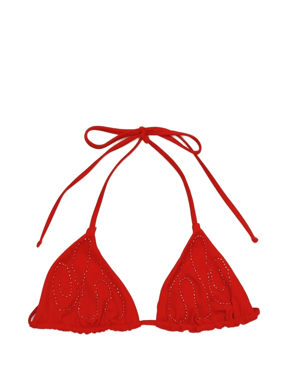 Paloma Wool bead-embellished triangle bikini top - Rot