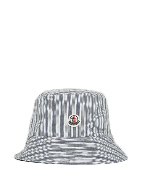 Moncler striped logo bucket hat