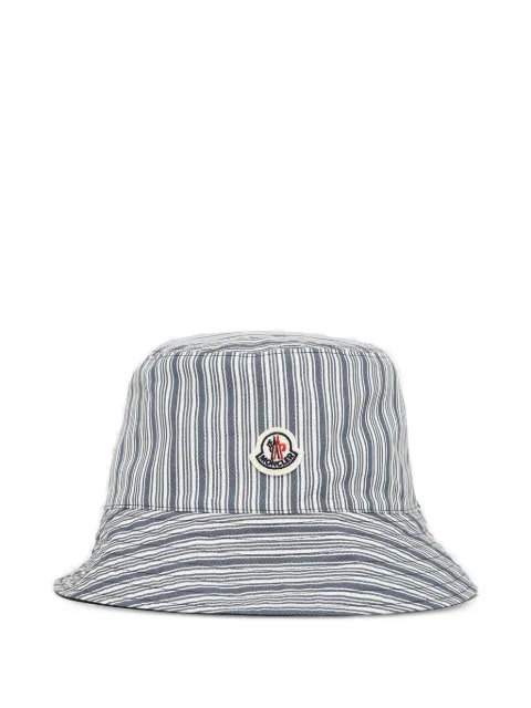 Moncler sombrero de pescador con logo y rayas