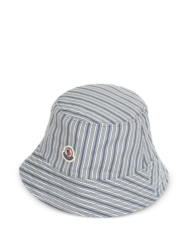 Moncler ストライプ バケットハット | ブルー | FARFETCH JP