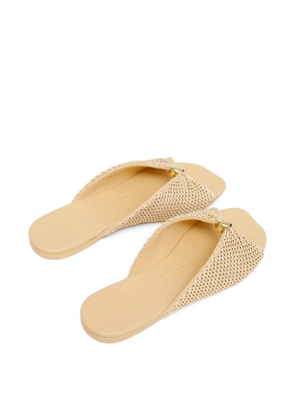 LOEWE raffia-effect flat sandals Beige