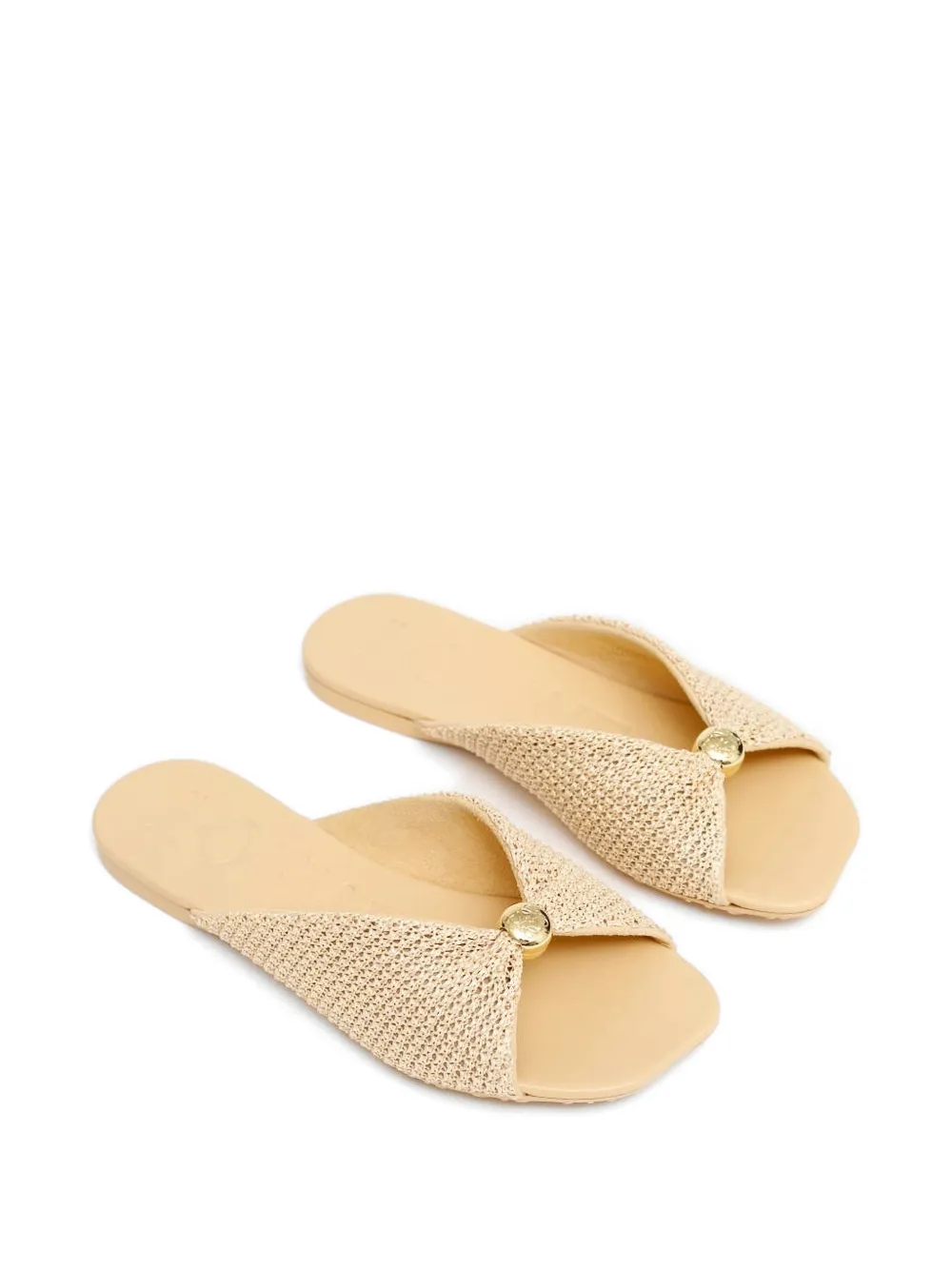 LOEWE raffia-effect flat sandals Beige
