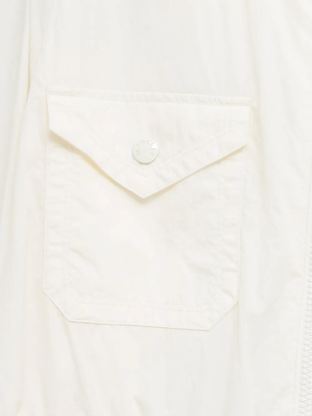 Moncler Paletuvier legerjack met capuchon Wit
