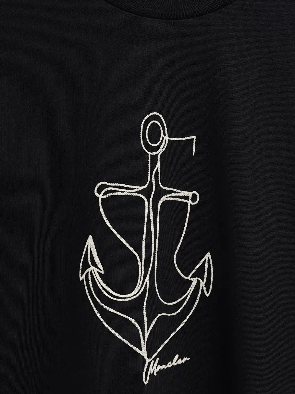 Moncler T-shirt met borduurwerk en ronde hals Zwart