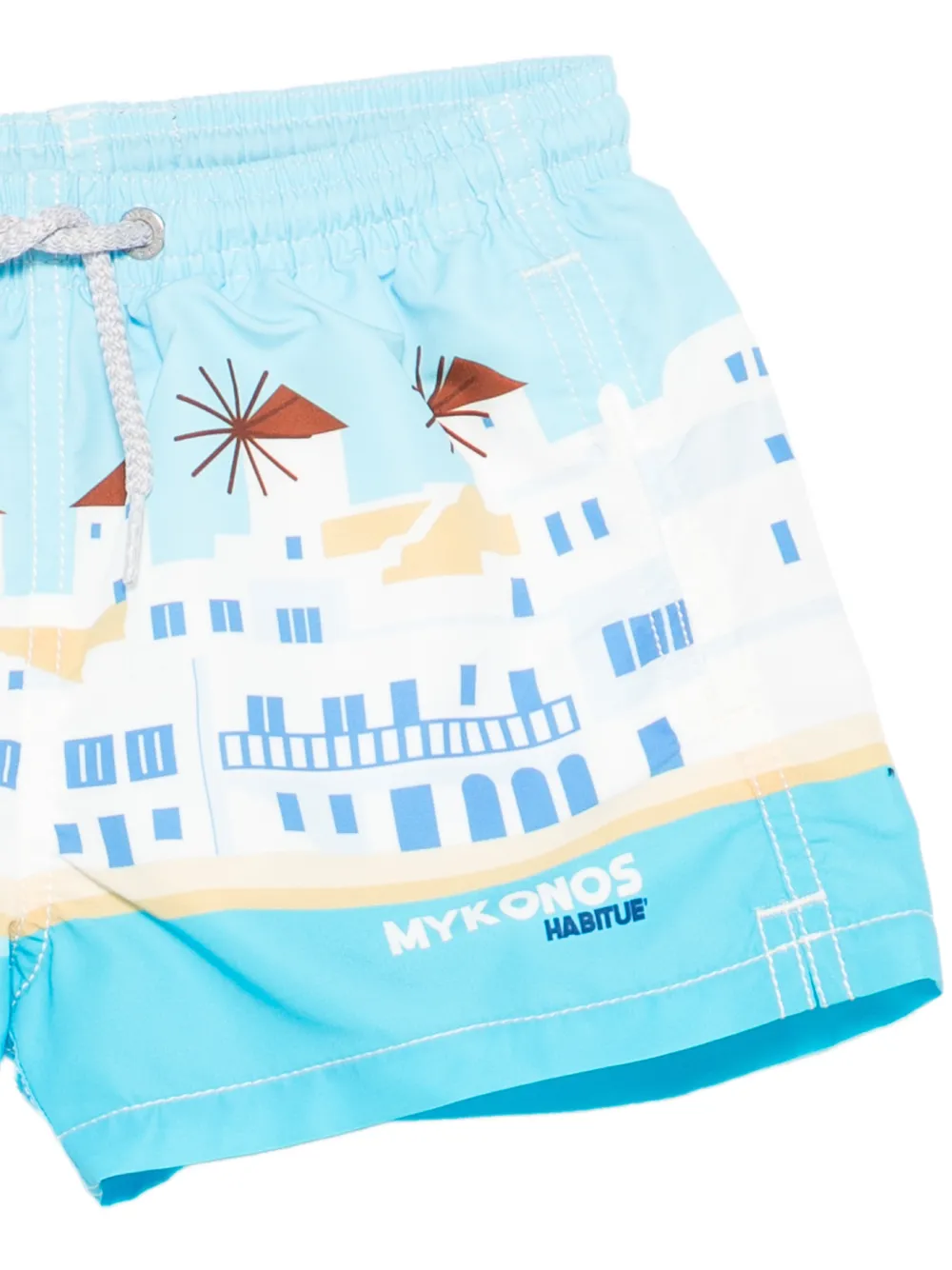 MC2 Saint Barth Kids Zwembroek met Haiti print - Blauw