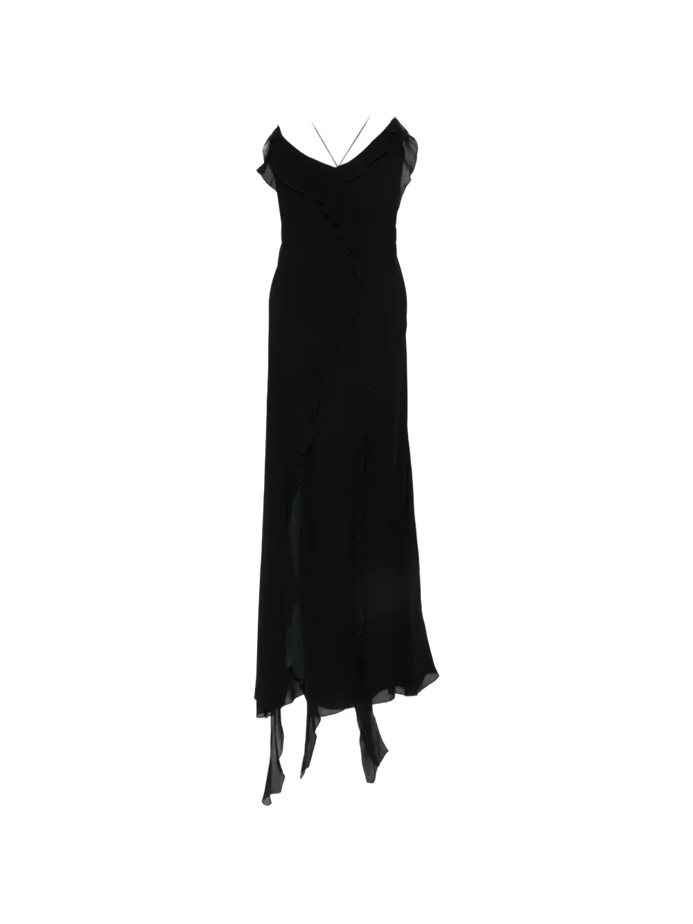 Aniye By Long Marian Ruffled Asymmetric Dress In Black