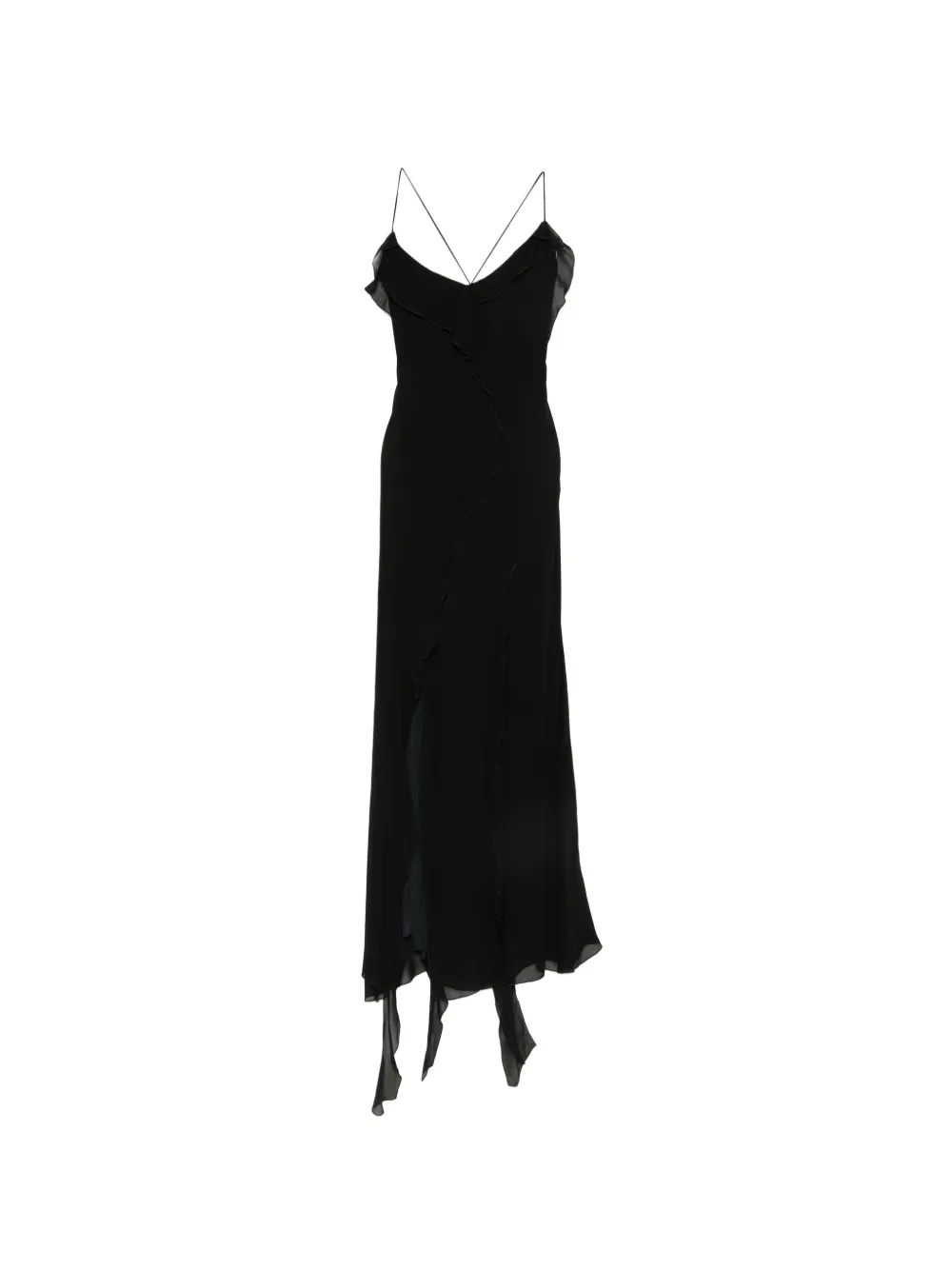 Aniye By Long Marian ruffled asymmetric dress - Nero