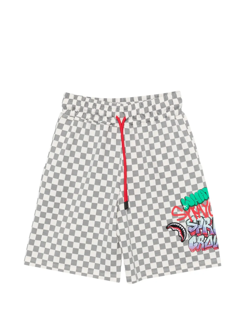 sprayground kid checkered-pattern shorts - Grigio