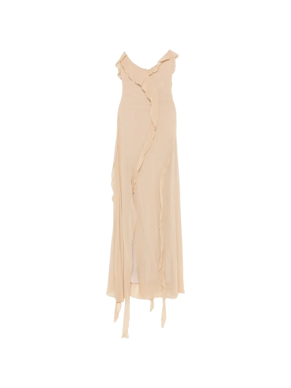Aniye By Marian Ruffled Maxi Dress In Neutral