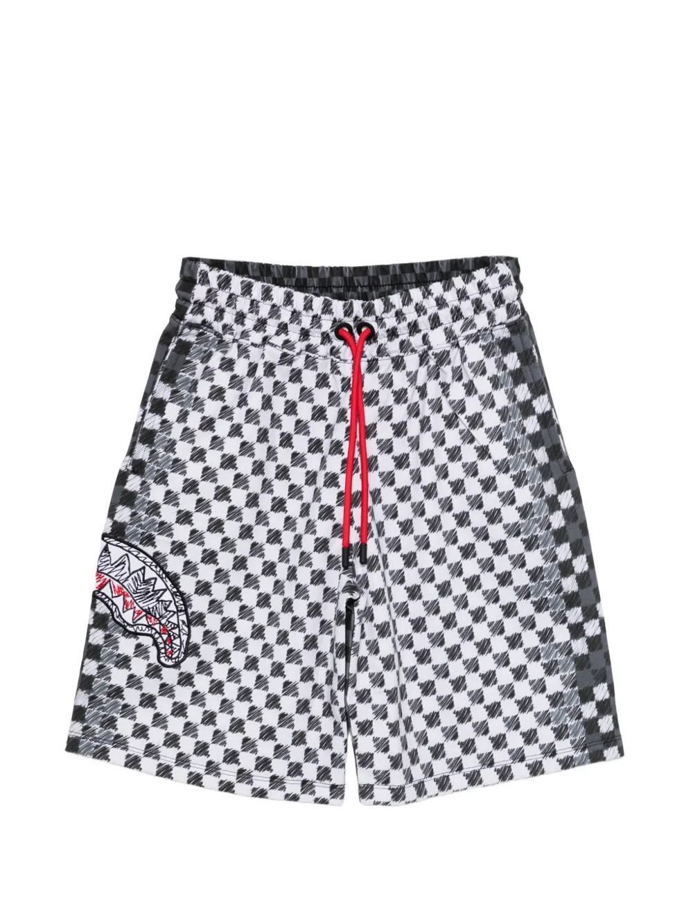 sprayground kid checkered-pattern shorts - Bianco