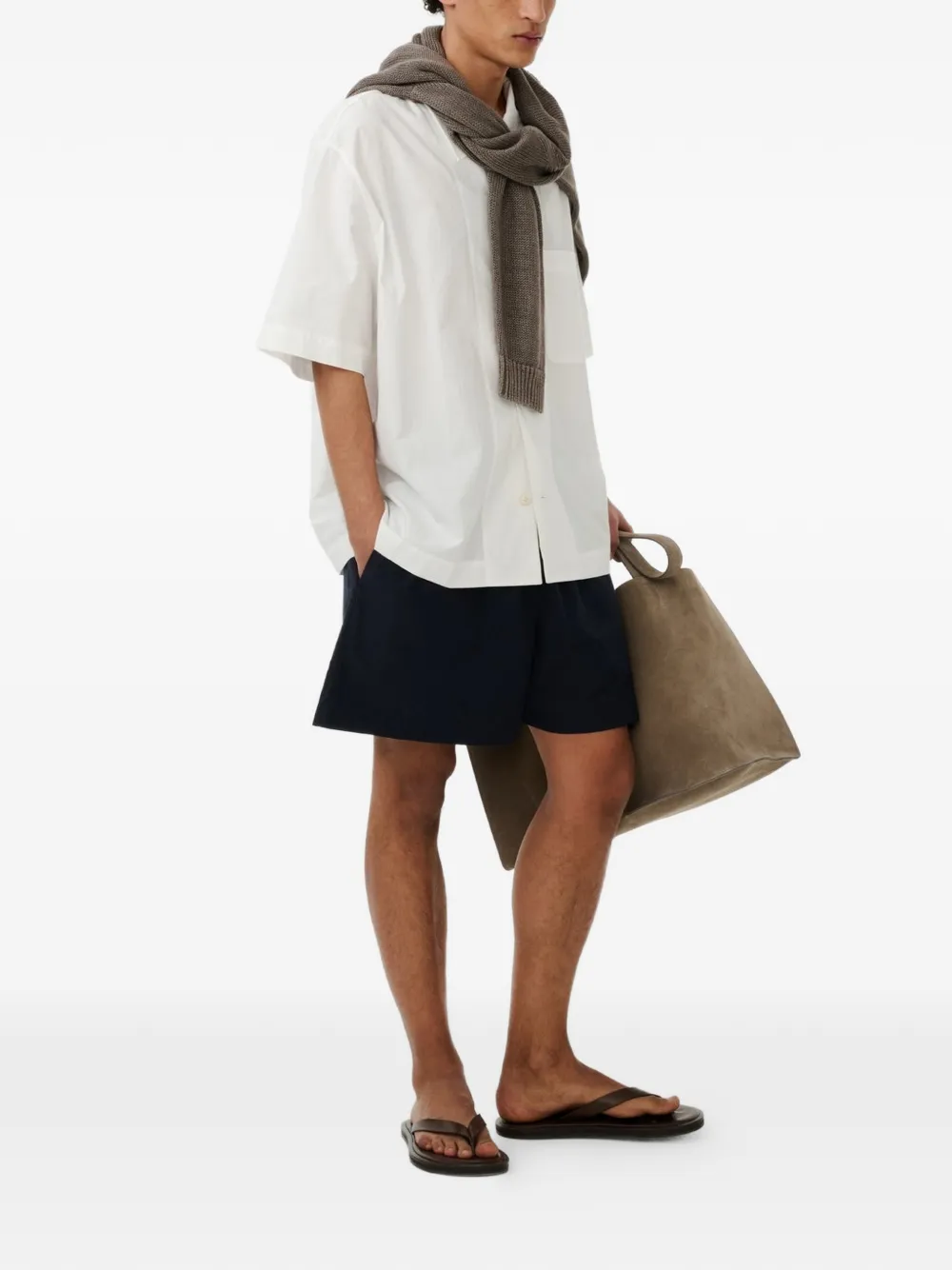  Studio Nicholson Elio Elasticated-waistband Shorts - Blue 