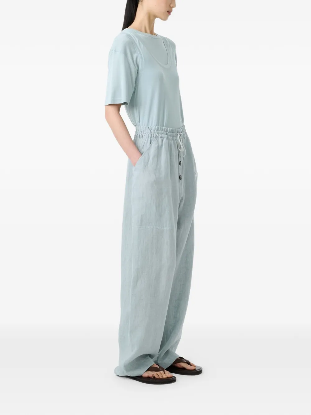  Studio Nicholson Votan Scoop-neck Vest - Blue 