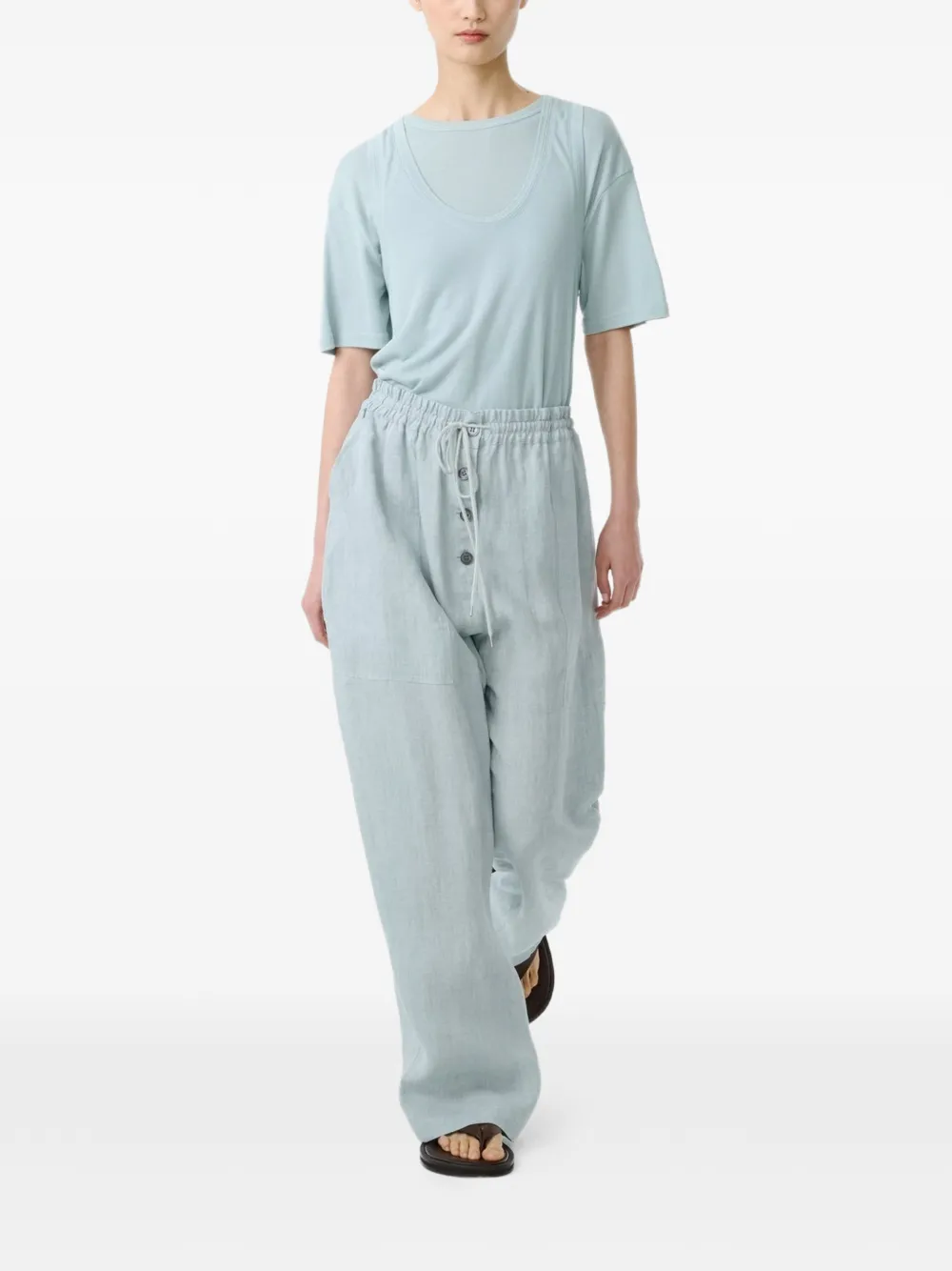  Studio Nicholson Votan Scoop-neck Vest - Blue 