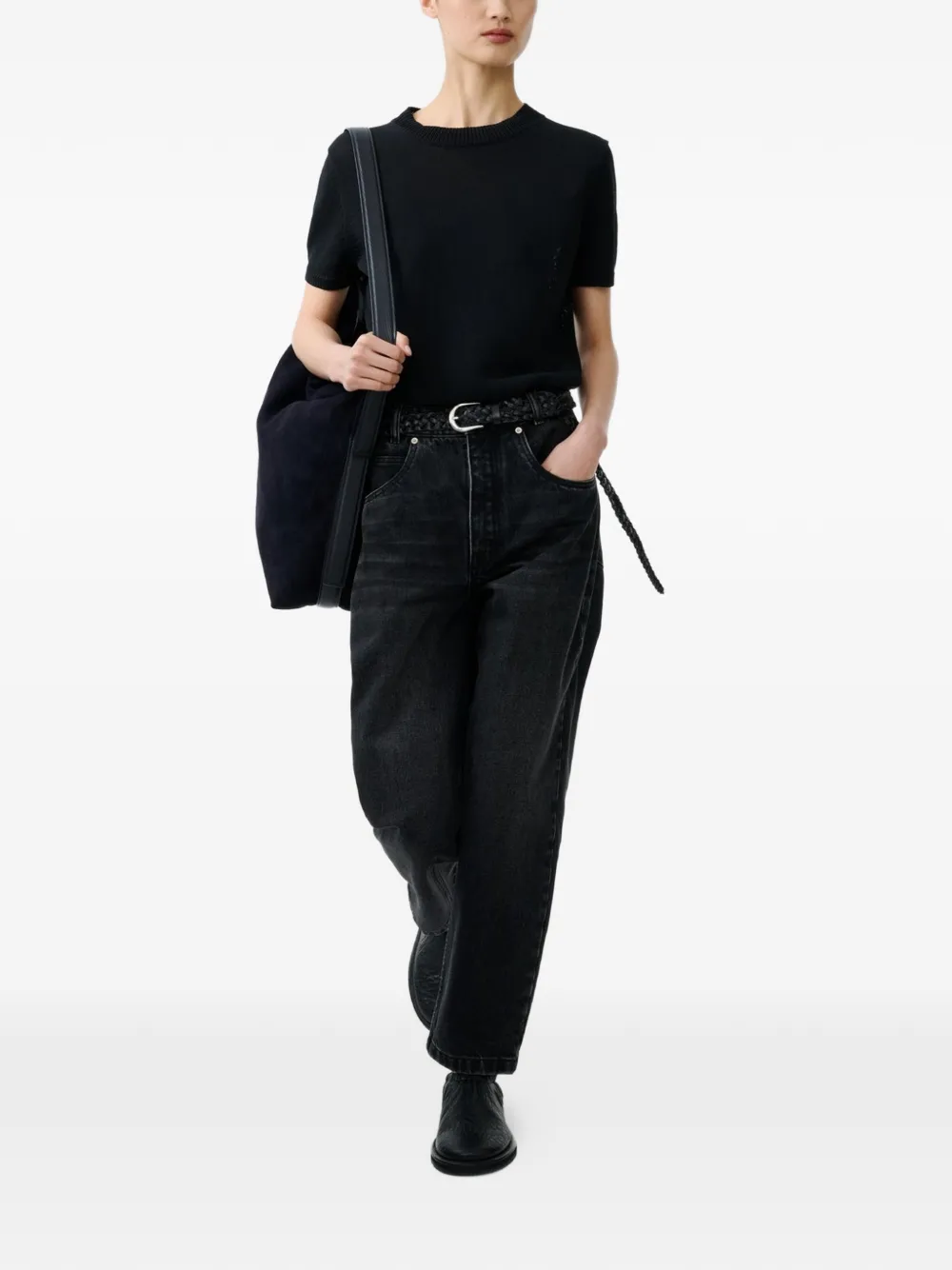  Studio Nicholson Seren Ribbed Top - Black 