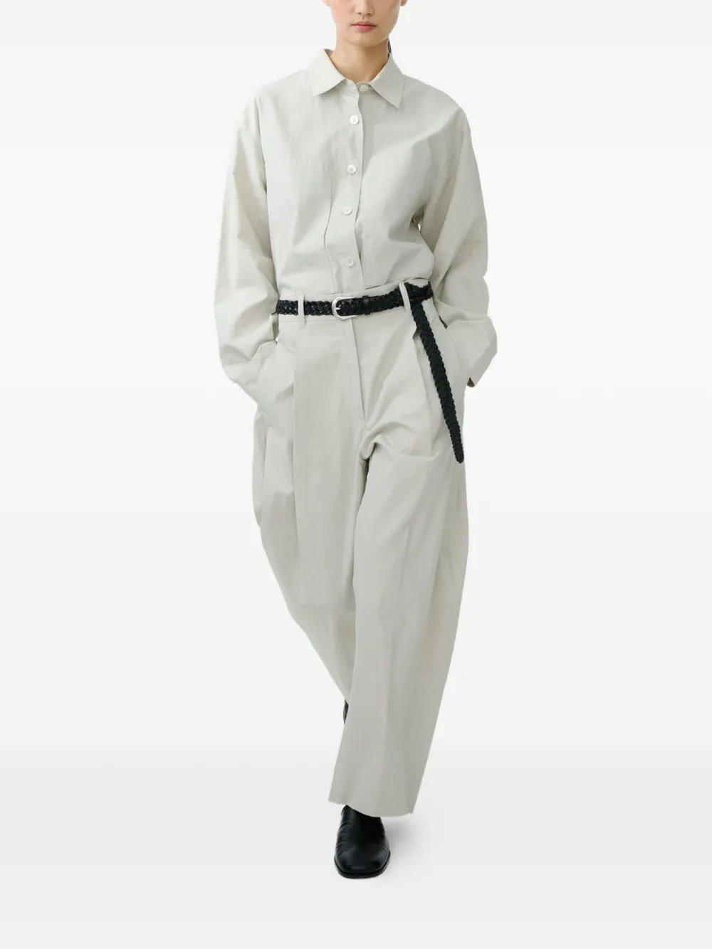 Studio Nicholson Broek met geplooid detail Beige