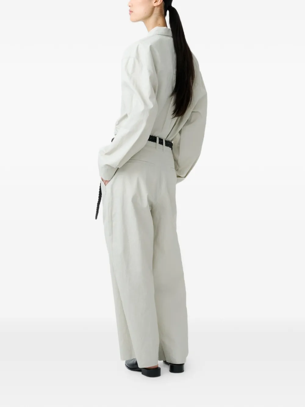 Studio Nicholson Broek met geplooid detail Beige