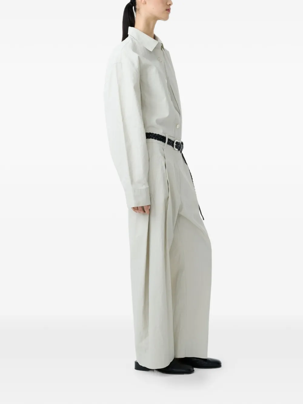 Studio Nicholson Broek met geplooid detail Beige