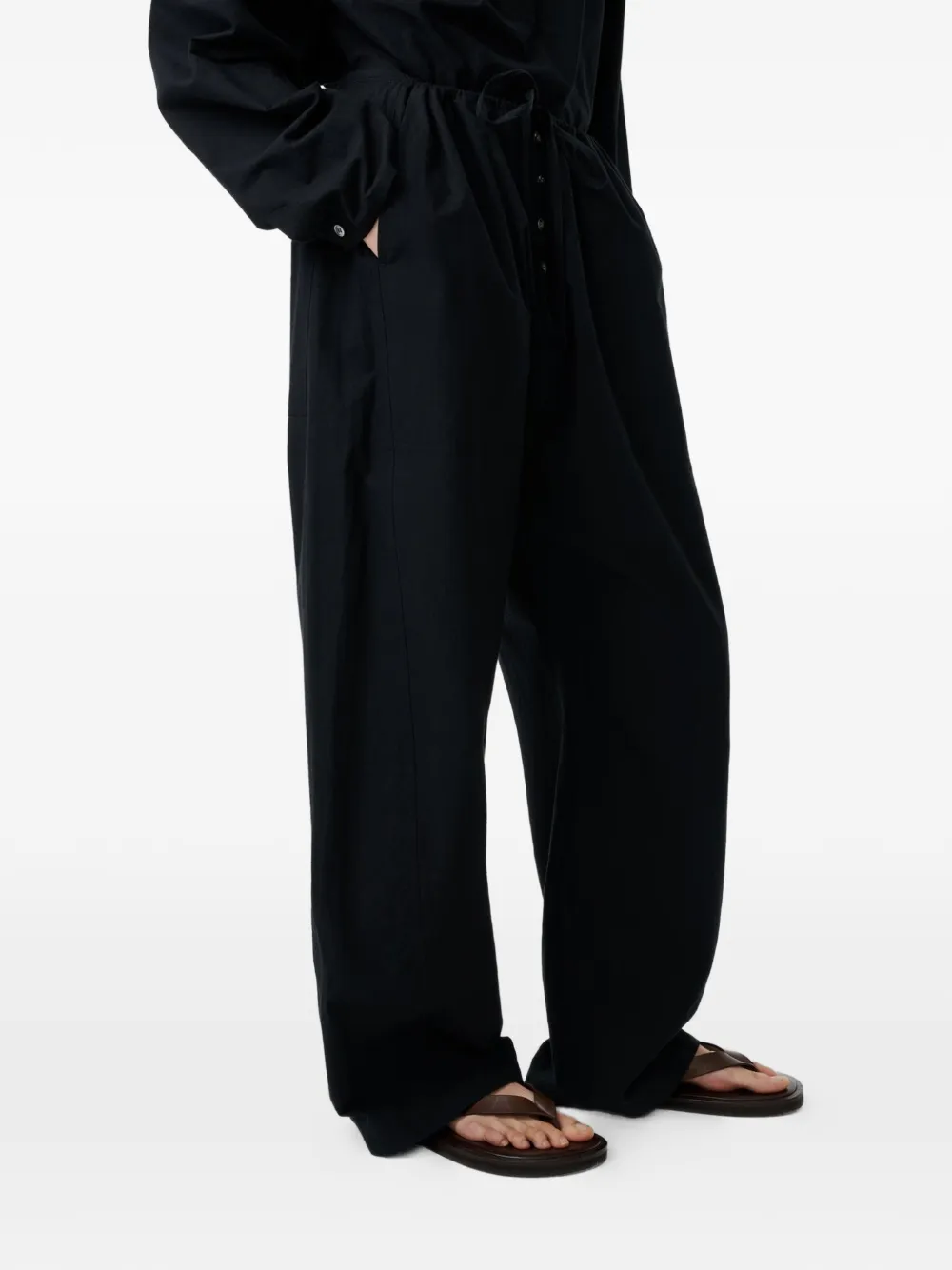 Studio Nicholson Ventura broek met gestrikte taille Zwart