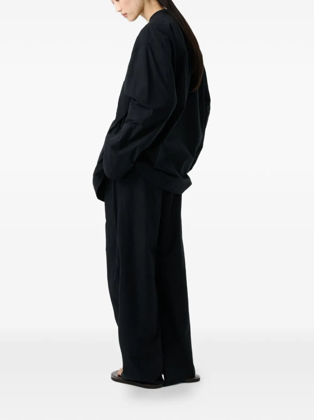 Studio Nicholson Ventura broek met gestrikte taille Zwart