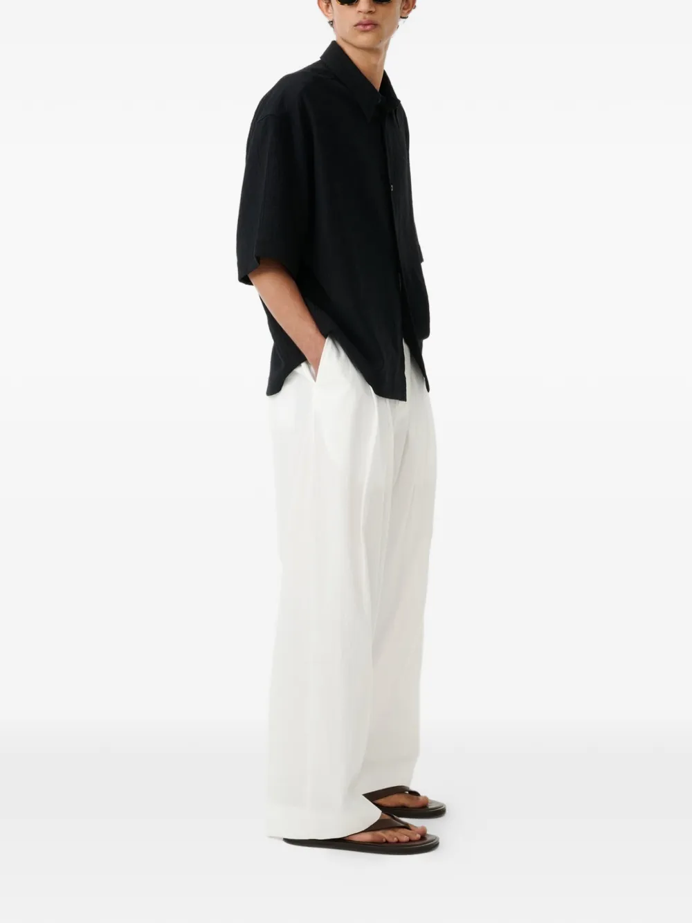  Studio Nicholson Double Pleat Trousers - White 
