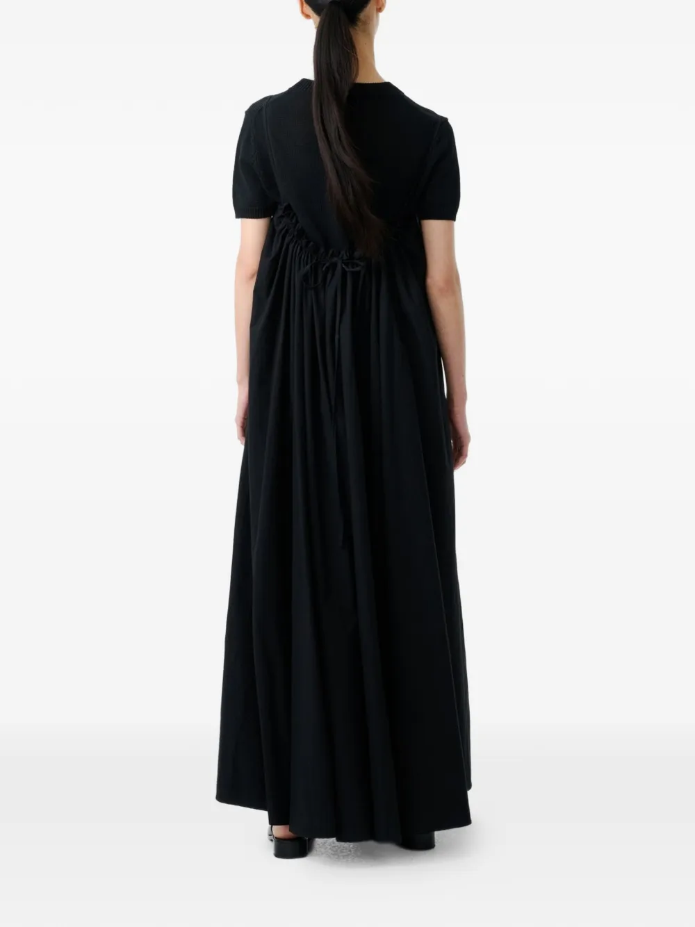Studio Nicholson Achille midi-jurk met slanke bandjes Zwart
