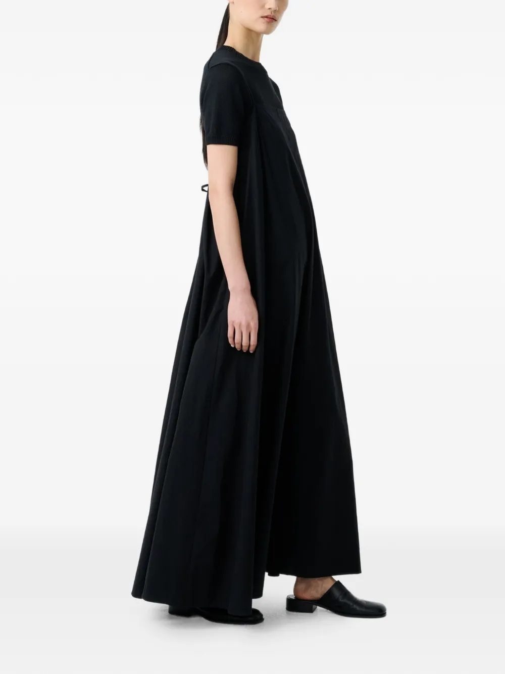 Studio Nicholson Achille midi-jurk met slanke bandjes Zwart
