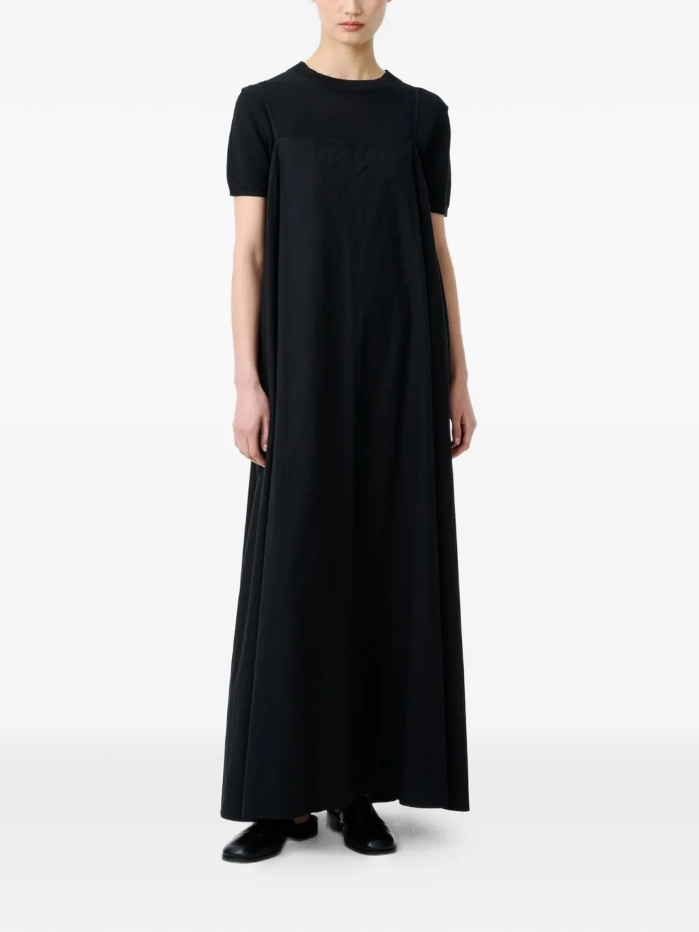 Studio Nicholson Achille midi-jurk met slanke bandjes Zwart