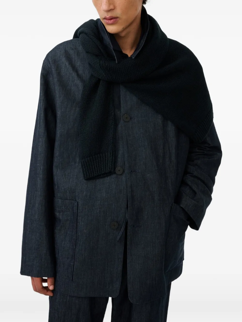 Studio Nicholson Nopi jack met opgestikte zak Blauw