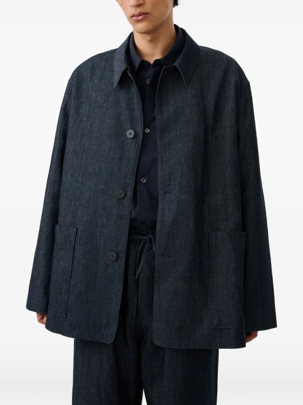  Studio Nicholson Nopi Patch Pocket Jacket - Blue 