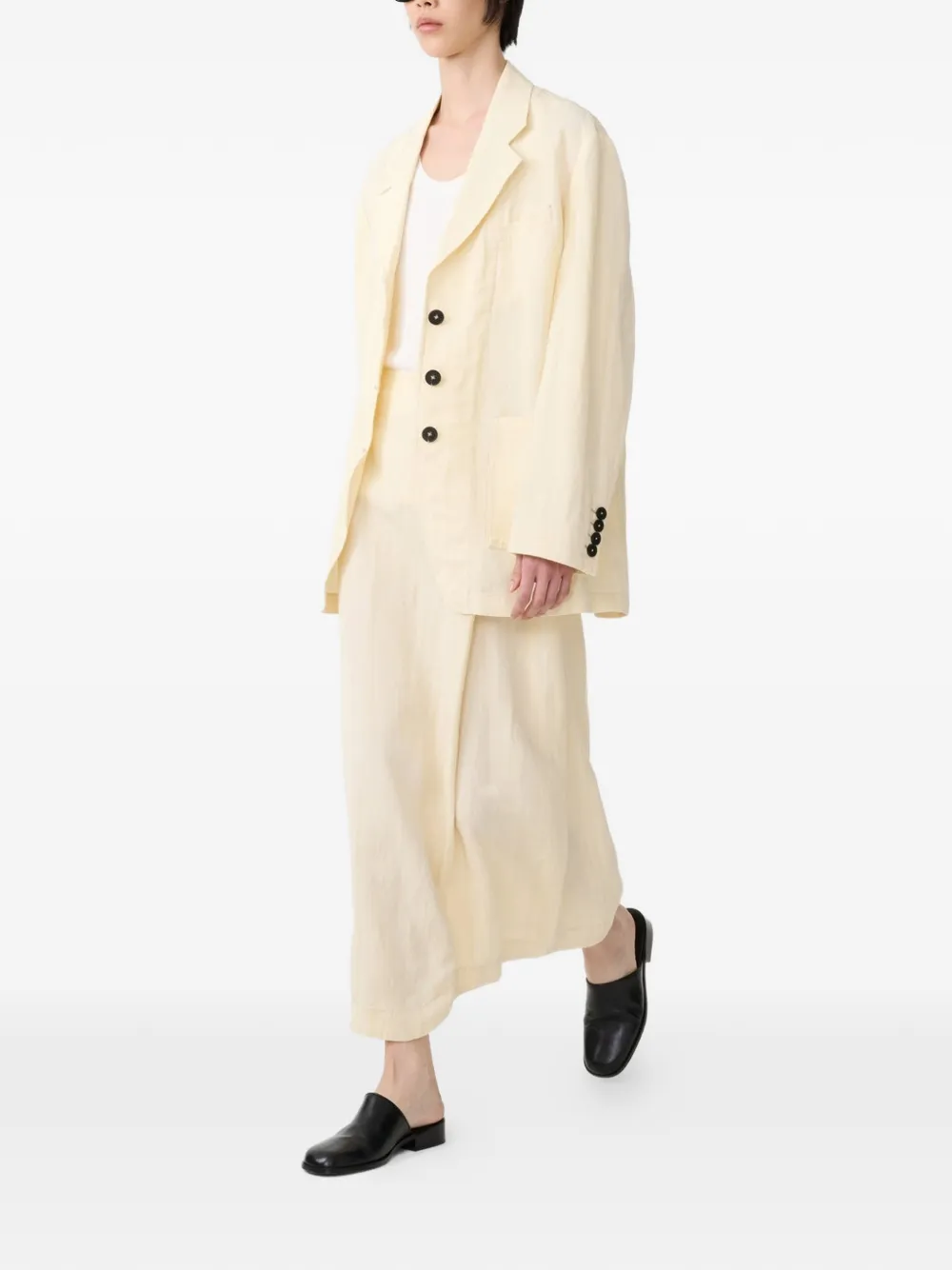  Studio Nicholson Bryde Button Patch Pocket Skirt - Yellow 