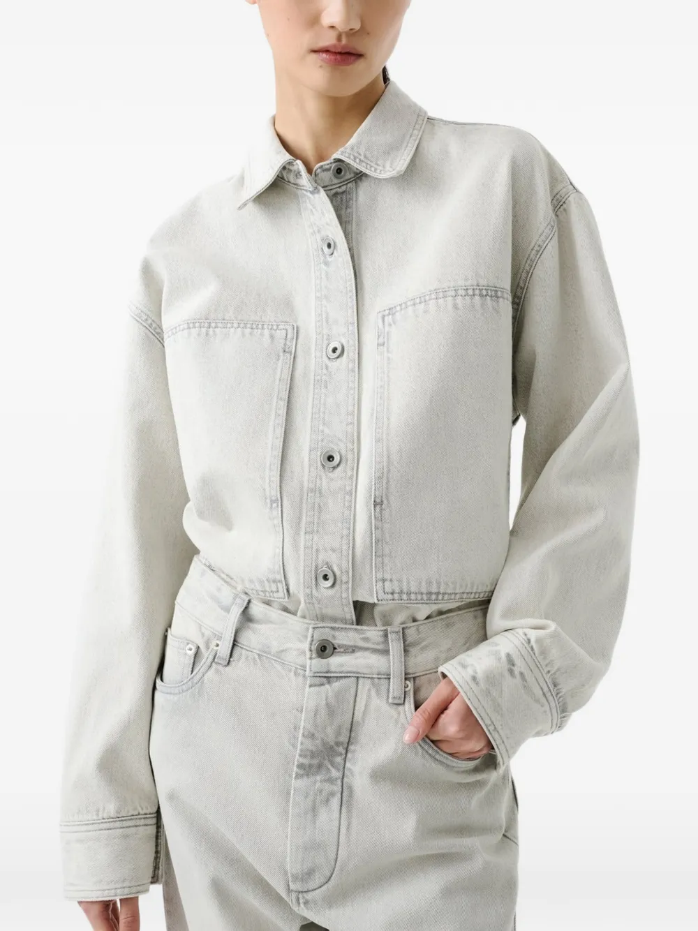 Studio Nicholson Paso blouse met opgestikte zakken Blauw
