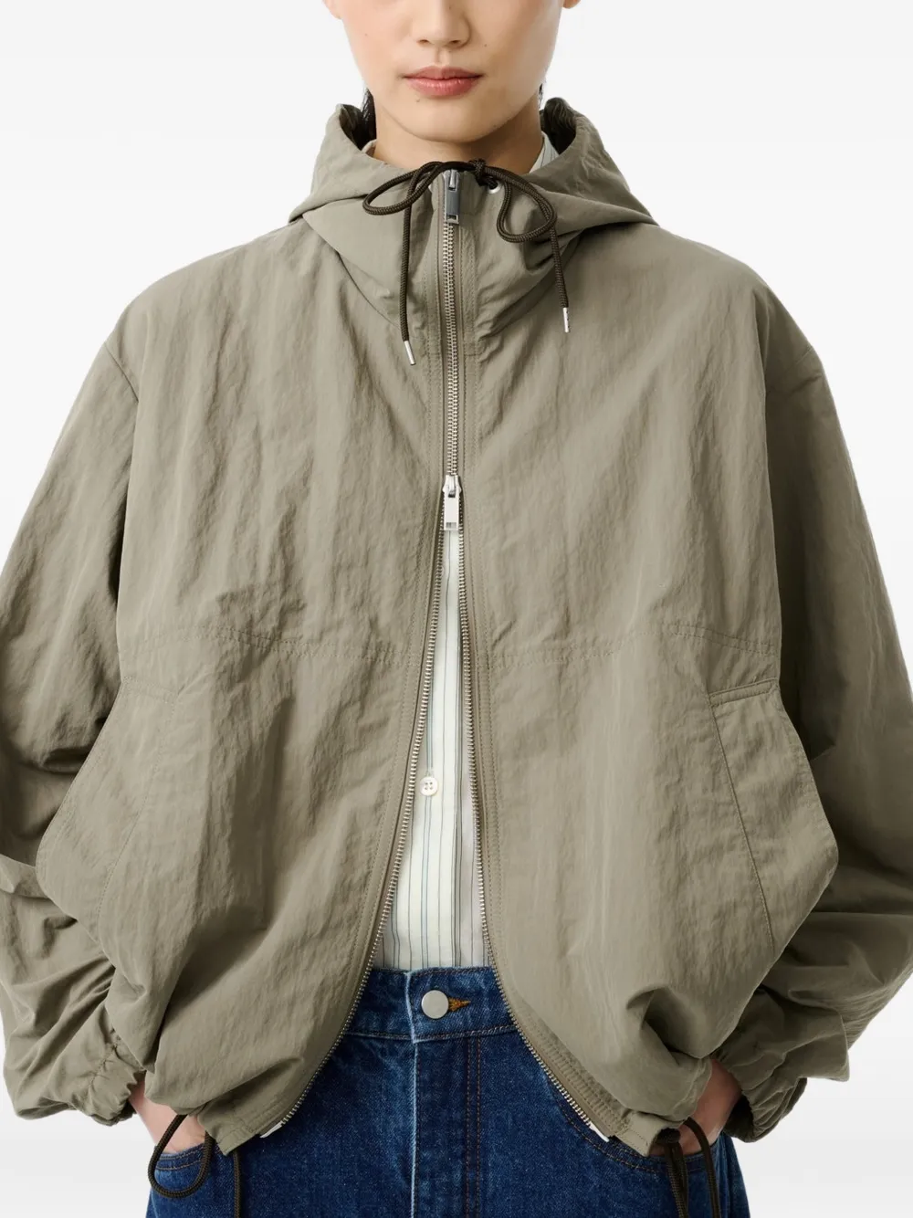  Studio Nicholson Mesa Hooded Welt Pocket Jacket - Green 