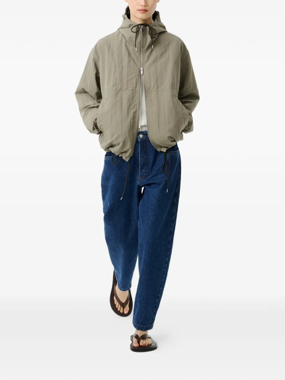  Studio Nicholson Mesa Hooded Welt Pocket Jacket - Green 