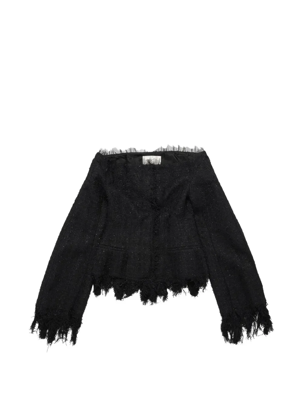 matieres fecales fringed long-sleeve top - Nero