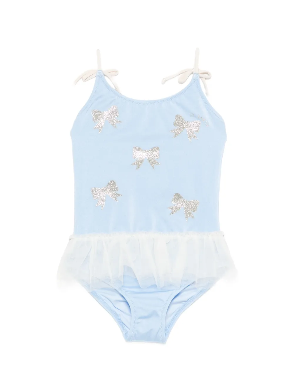 MC2 Saint Barth Kids Dancer bow badpak met ruches Blauw