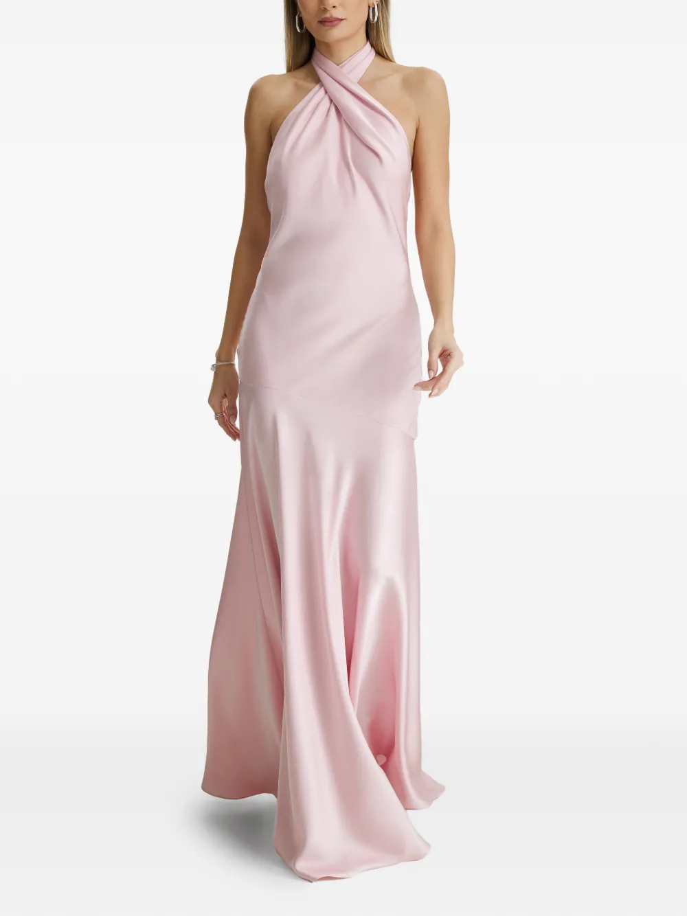IL VOLO Maxi-jurk met halternek Roze
