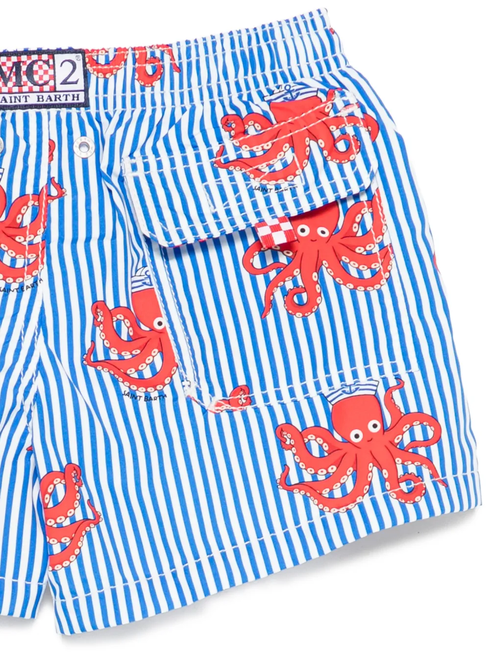  Mc2 Saint Barth Jean Striped-print Swim Shorts - Blue 