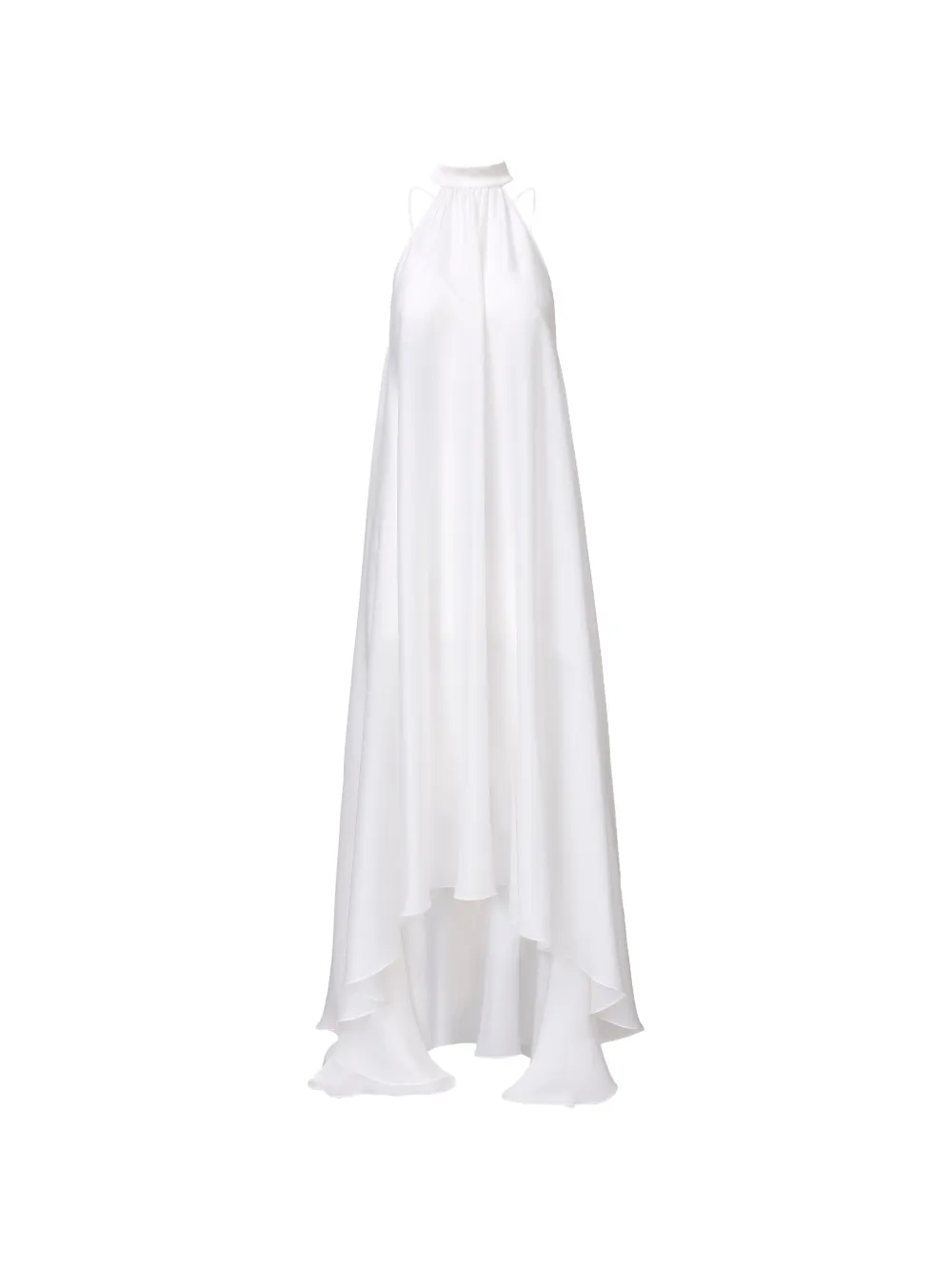 Il Volo Sheer-panelled High-low Dress In White