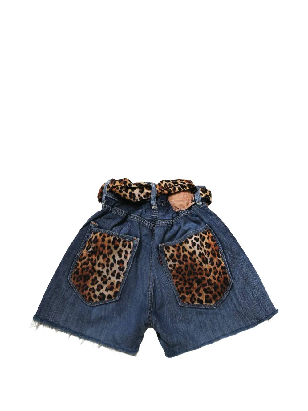  Mc2 Saint Barth Pantalones Vaqueros Cortos Con Estampado De Leopardo - Azul 