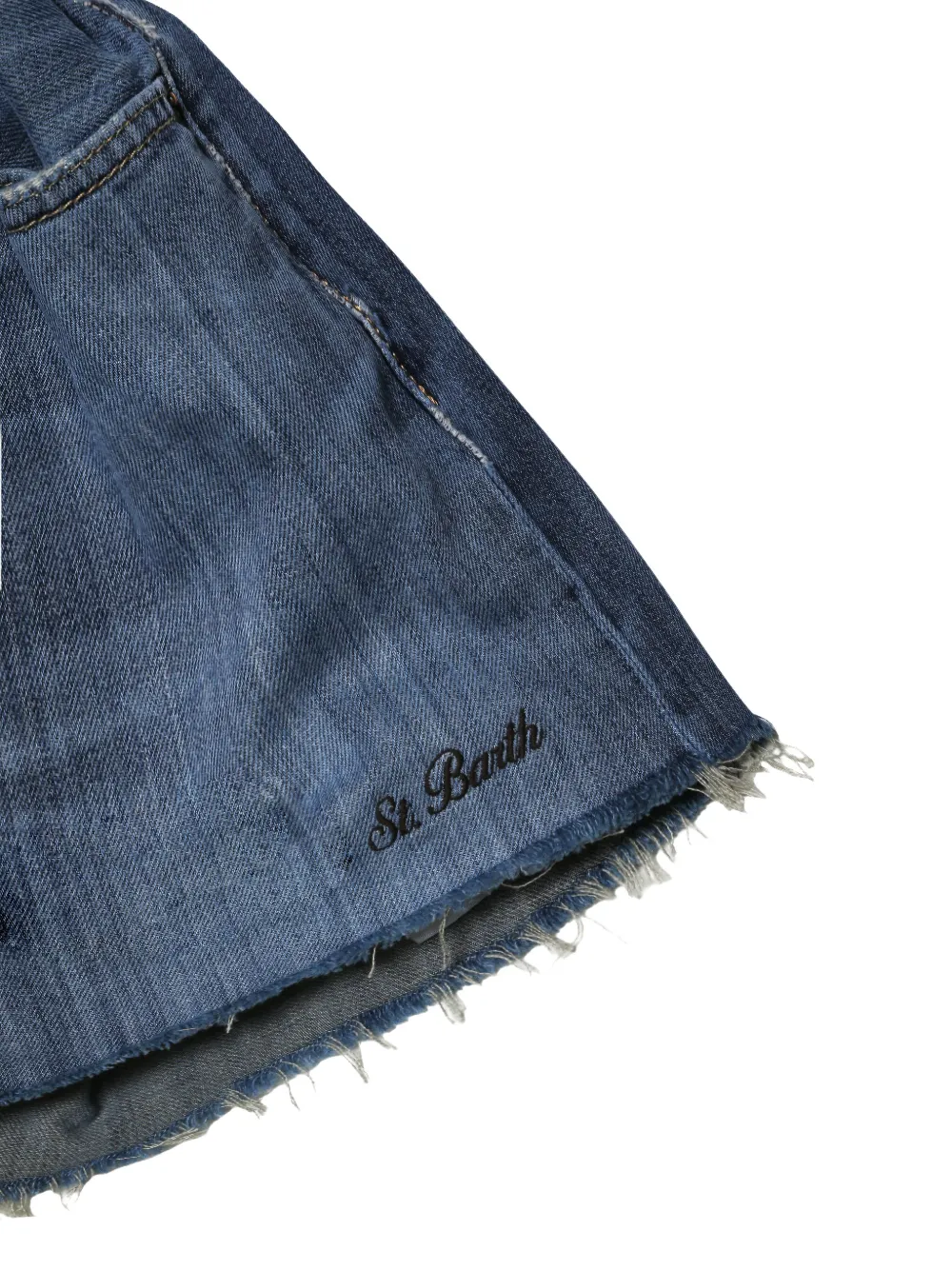  Mc2 Saint Barth Pantalones Vaqueros Cortos Con Estampado De Leopardo - Azul 