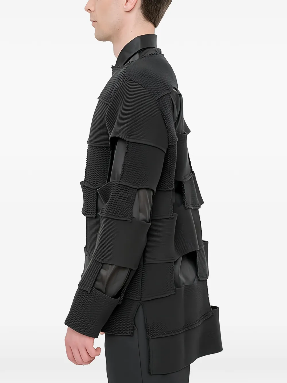 Comme des Garçons Homme Plus Trui met patchwork en uitgesneden details Zwart