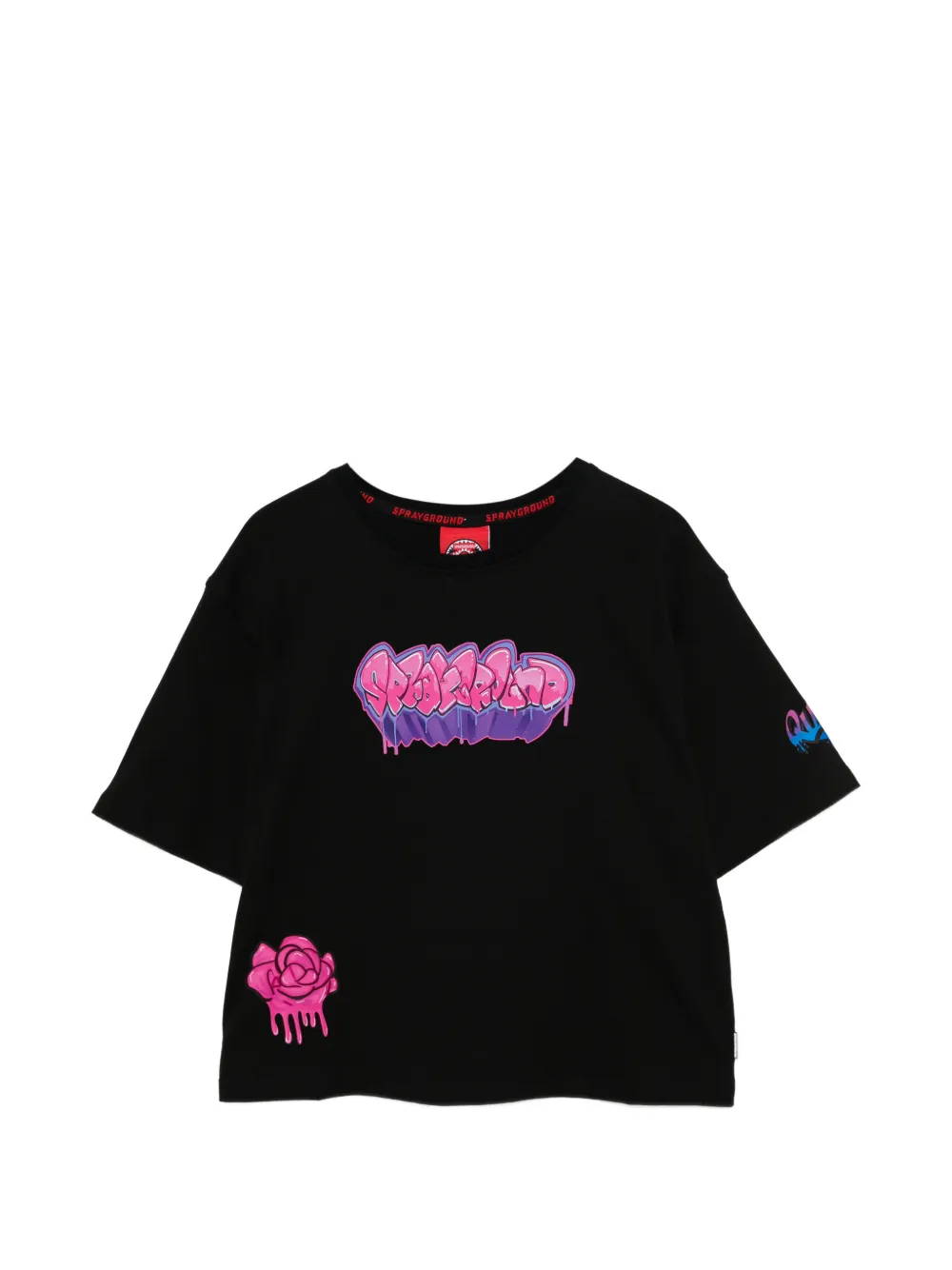 sprayground kid logo-print T-shirt - Nero