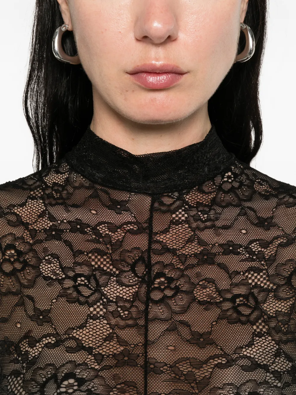 Alchemy Jumpsuit met rits van kant Zwart