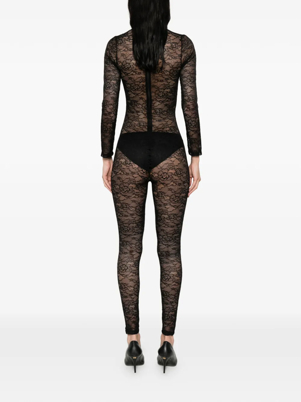 Alchemy Jumpsuit met rits van kant Zwart