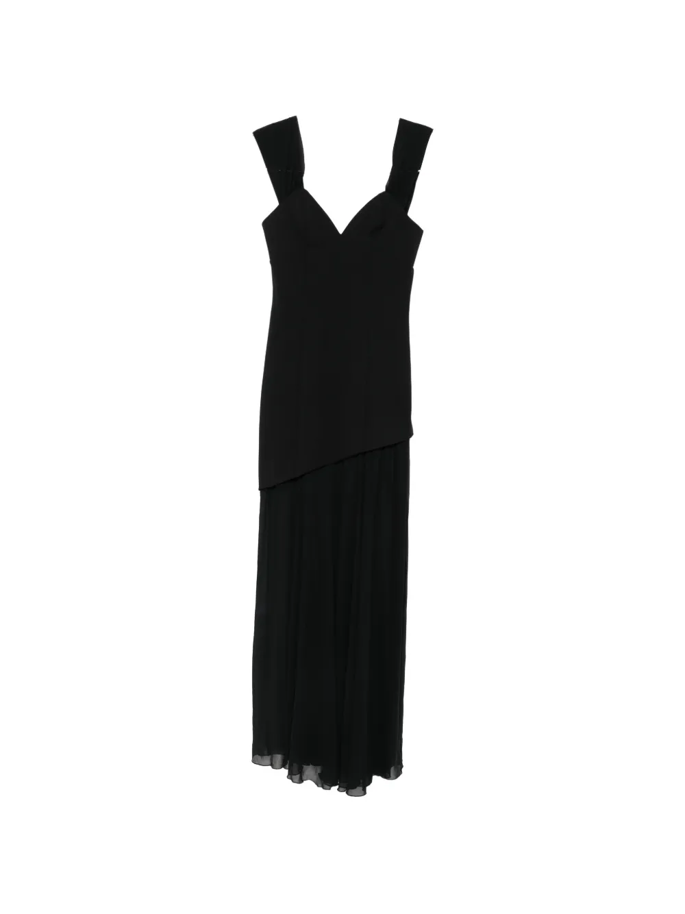 Aniye By Teodora Asymmetric Layered Maxi Dress In Black