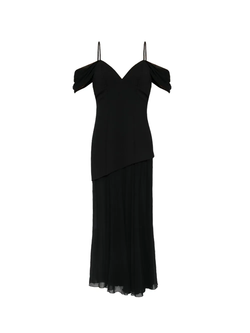 Aniye By Teodora asymmetric layered maxi dress - Nero