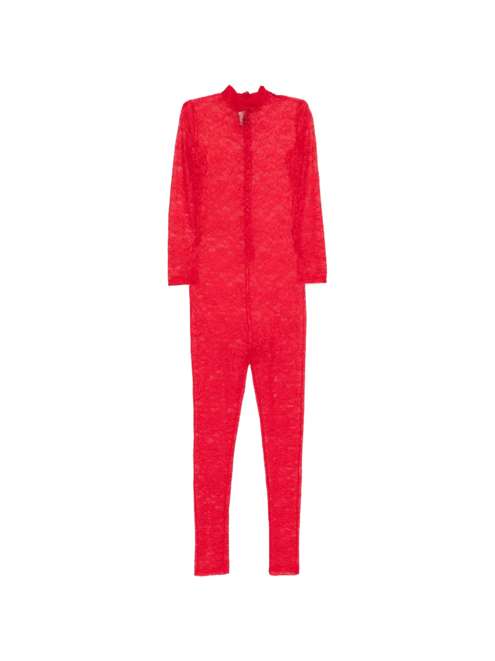 Alchemy lace long-sleeved jumpsuit - Rosso